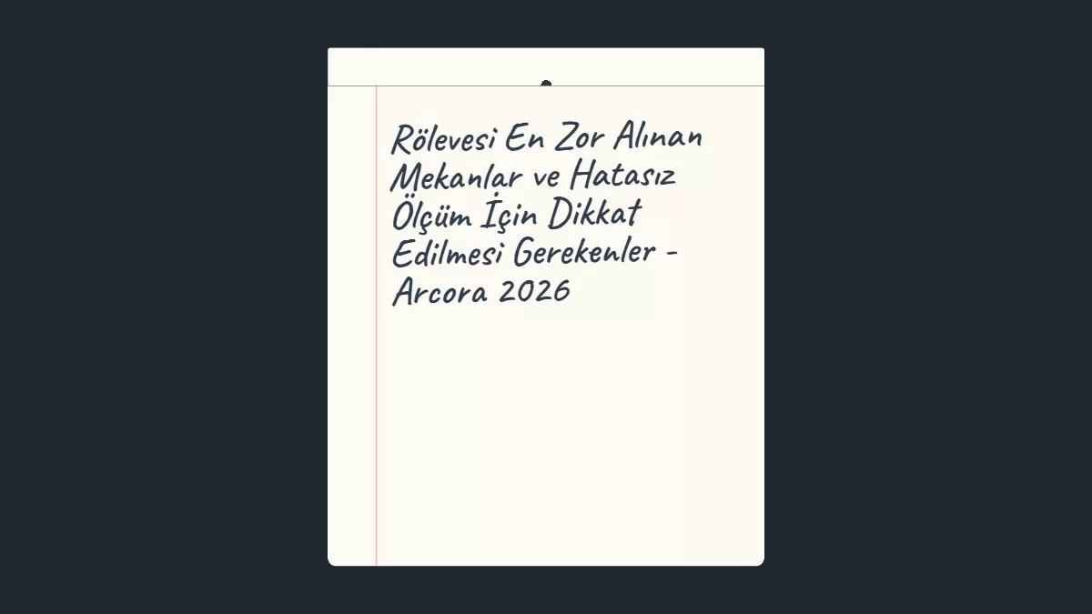 Rölevesi En Zor Alınan Mekanlar ve Hatasız Ölçüm İçin Dikkat Edilmesi Gerekenler - Arcora 2026